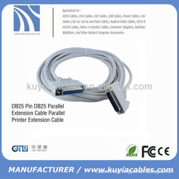 Beige Cable paralelo de la impresora paralela DB25 de 25 contactos 2.7M para la PC